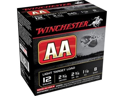 Winchester AA Light Target 12 Gauge 2.75" #8 - 1.12 oz - 100rds - AA128VP