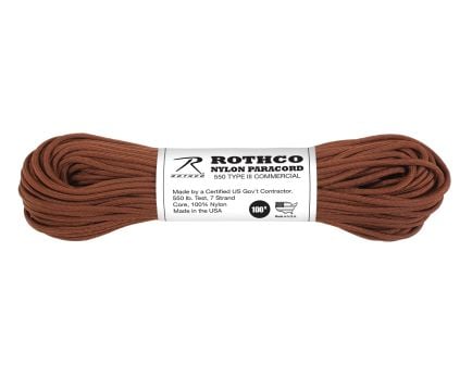 Rothco Nylon Paracord Type III 550 Lb - Chocolate Brown, 100