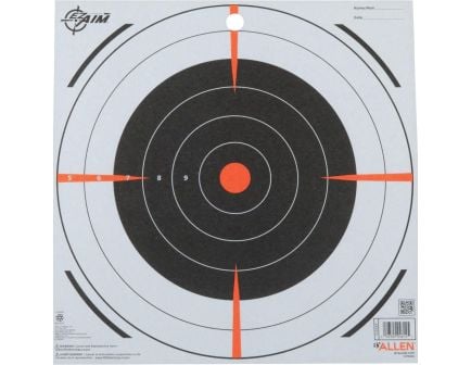 EZ Aim Bullseye Target, Black/White, 12 Pack - Bullseye Shooting Practice Targets - 15334