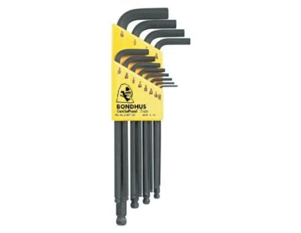 Bondhus BLX12 12-Piece Long Length Ball End L-Wrench Set, Black