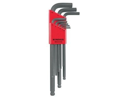 Bondhus BLX9M 9-Piece Long Length Ball End L-Wrench Set, Black