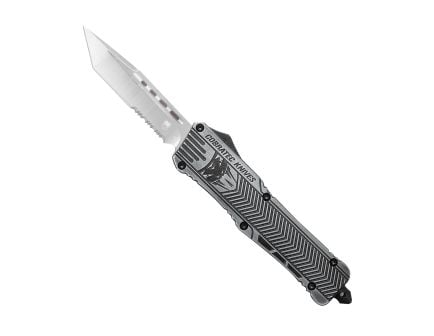 CobraTec Knives CTK-1 Large OTF Knife Tanto Serrated, Stonewashed - LSWCTK-1LTS
