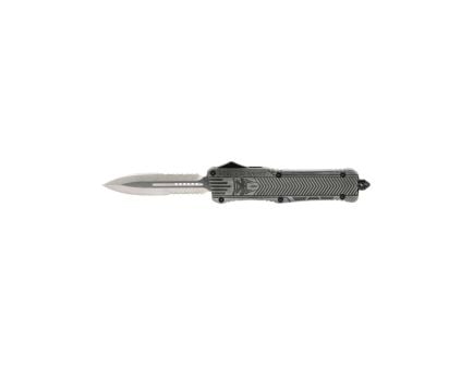 CobraTec Knives CTK-1 Large Part Serrated OTF Knife Dagger, Stonewashed - LSWCTK-1LDG2SS