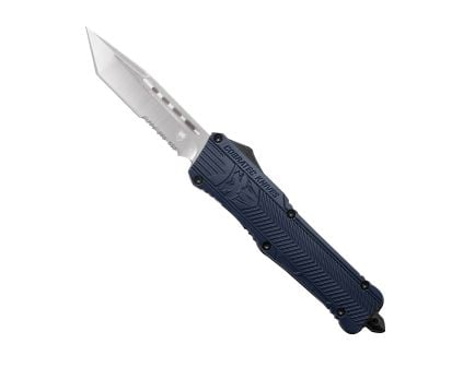 CobraTec Knives CTK-1 Large OTF Knife Tanto Serrated, NYPD Blue - LNYCTK-1LTS