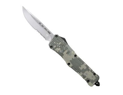 CobraTec Knives CTK-1 Large OTF Knife Drop Serrated Pont, Army DigiCamo - LADCCTK-1LDS