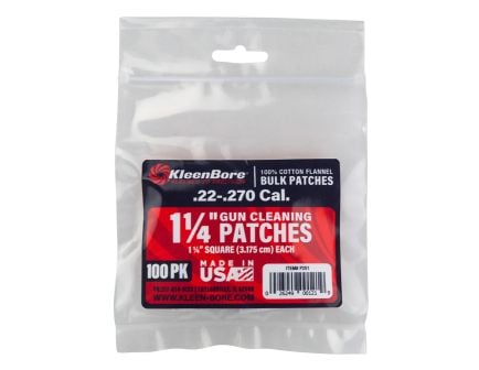 KleenBore Super Shooter .22 - .270 Cal 1.25" 100% Cotton Flannel 100 Per Pack