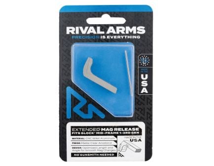 Rival Arms Extended Magazine Release for Glock Gen1-3, Matte Clear Anodized - RA-RA72G001D