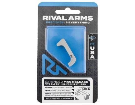Rival Arms Extended Magazine Release for Glock Gen4, Matte Clear Anodized - RA-RA72G002D