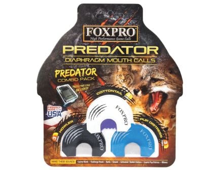 FoxPro Predator Diaphragm Mouth Call Combo, Black/Blue/White