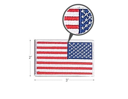 Rothco Iron On - Sew On Embroidered Us Flag Patch With White Border, Orientation Reverse