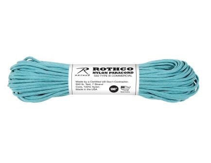 Rothco Nylon Paracord Type III 550 Lb - Turquoise, 100