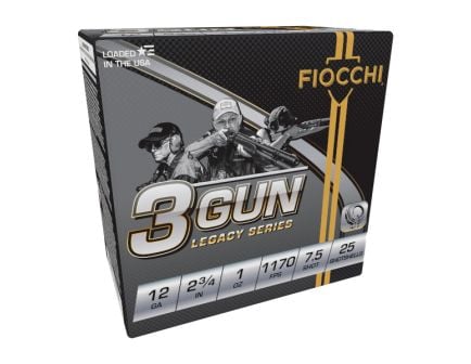 Fiocchi 3-Gun Match Legacy 12 Gauge 2.75" #7.5 Shot - 1 oz - 25rds - 12DL3G75