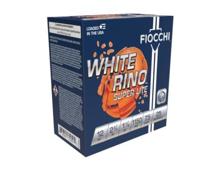 Fiocchi White Rino Super Light 12 Gauge 2.75" #7.5 Shot - 1.12 oz - 25rds - 12WRSL75