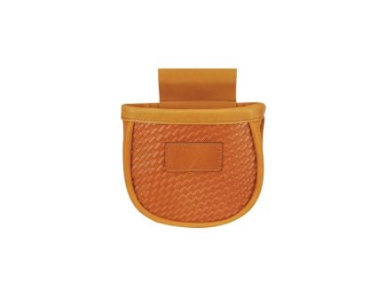 GPS Bag Leather Basketweave Double Shotshell Pouch, Tan - GPSL7602