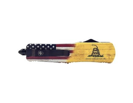 Templar Knife Don't Tread on Me Large OTF Knife Tanto, Yellow - L-DTOM-23-1