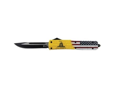 Templar Knife Don't Tread on Me Drop Point OTF - Precision in Vibrant Yellow - M-DTOM-33-1