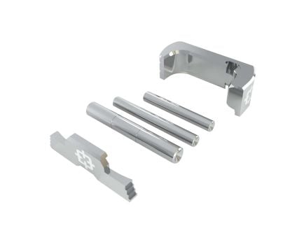 Cross Armory 3-Piece Upgrade Kit for Glock 17/19/26/34 Gen5 -Silver Anodized Precision - CRG5OKSV