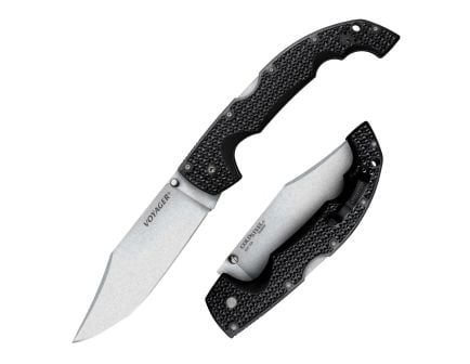 Cold Steel Voyager Large Folder Clip Point Plane Edge Knife in Bold Black - CS-29AXC