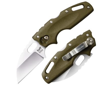 Cold Steel Tuff Lite Folder Plane Edge Knife Clip Point, OD Green - CS-20LTG