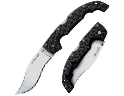 Cold Steel Voyager Large Kukri Folder Serrated Edge for Versatile Use in Black - CS-29AXVS