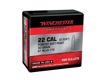 Winchester Ammunition .222 Remington 50 gr Reloading Bullets  PSP 100rds - WB222SP50X