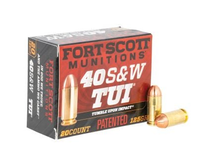 Fort Scott Munitions Self Defense Tumble Upon Impact .40 S&W 125 gr Ammo SCS - 20rds - 400125SCV