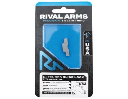Rival Arms Extended Slide Lock for Glock 42, Stainless - RA-RA80G004D