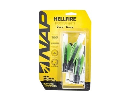 NAP Quikfletch Hellfire Fletching, White/Green/Green Pack of 6