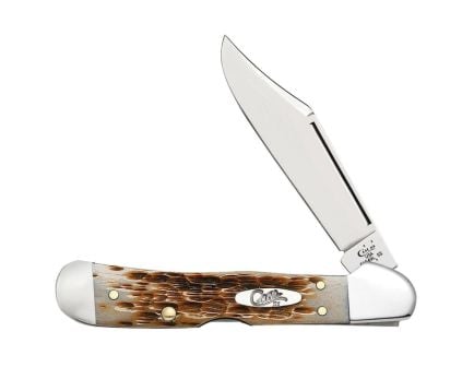 Case CopperLock Pocket Folding Knife Amber Handle and Precise Clip Point Blade - 00133