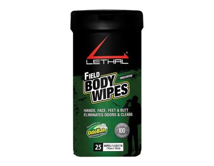 Lethal Field Scent Eliminator Body Wipes, Pack of 25