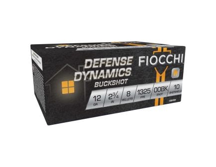 Fiocchi Defense Dynamics 12 Gauge 2.75" 00 Buck 8 Pellets - 10rds - 12BK008