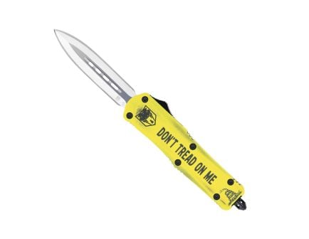 CobraTec Knives FS-3 Don't Tread On Me Medium OTF Knife Dagger, Yellow - MDTOMFS-3DAGNS