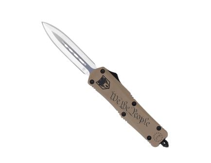 CobraTec Knives FS-3 We The People Medium OTF Dagger Knife Stand Strong in Tan - MWTPFS-3DAGNS