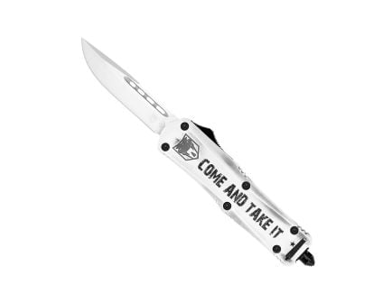 CobraTec Knives FS-3 Come And Take It Medium OTF Drop Point Knife, White - MCATIFS-3DNS