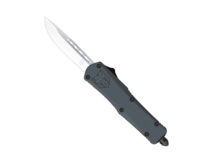 CobraTec Knives FS-3 Fang Small Plain OTF Drop Point Knife Stealth in Gray - SGYFS-3DNS