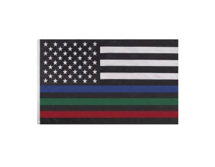 Rothco Thin Red, Blue, And Green Line Us Flag - 3 X 5