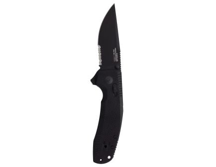 SOG Knives SOG-TAC XR Folding Knife Serrated Clip Point, Blackout - SOG12-38-03-41