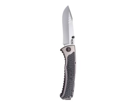 SOG Knives Sideswipe Folding Knife Clip Point, Gray Anodized - SOGSW1011-CP