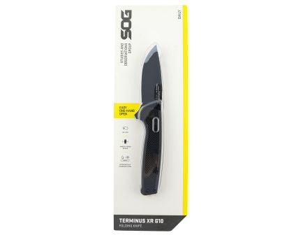 SOG Knives Terminus XR Folding Knife Clip Point, Black - SOGTM1027-CP
