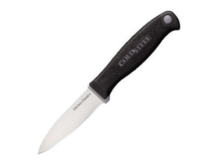 Cold Steel Paring Fixed Knife Versatile Drop Point Blade in Sleek Black - CS-59KSPZ