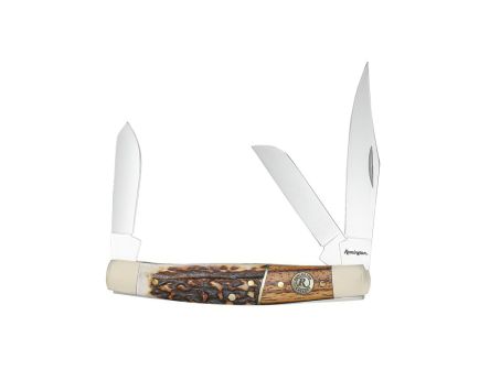 Remington Guide Stockman Folding Knife, Brown/Silver/White - 15653