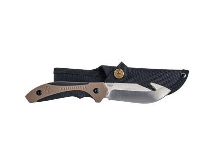 Remington Sportsman Skinner Fixed Knife, Gut Hook, Black, and Tan for Outdoor Versatility - 15676