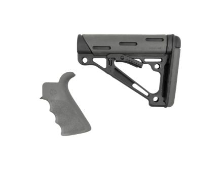 Hogue Overmolded Beavertail Grip and Collapsible Buttstock Kit for AR-15/M16, Slate Gray - 15556
