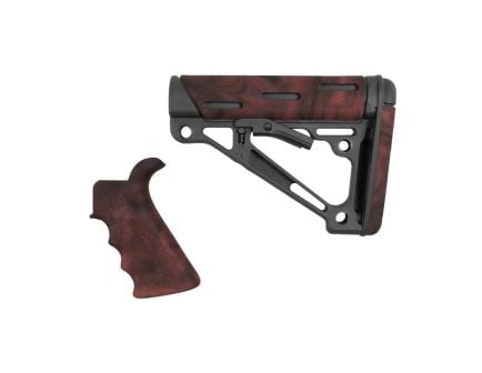 Hogue Overmolded Beavertail Grip and Collapsible Buttstock Kit for AR-15/M16, Red Lava - 15456