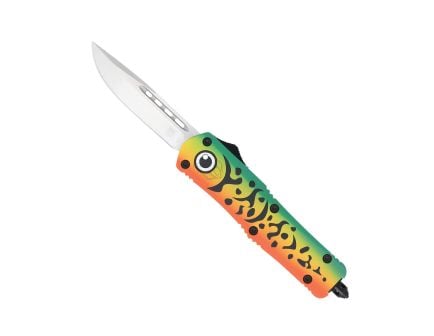 CobraTec Knives FS-3 Fishing Lure Medium OTF Knife Drop Point, Green - MFLGNFS-3DNS