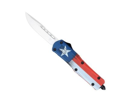 CobraTec Knives FS-3 Texas Flag Medium OTF Drop Point Knife Lone Star Honor - MCTXFS-3DNS