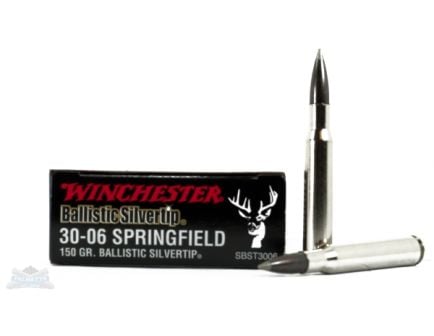 Winchester 30-06 Rifle Ammo 150gr Ballistic Silvertip 20rds - SBST3006