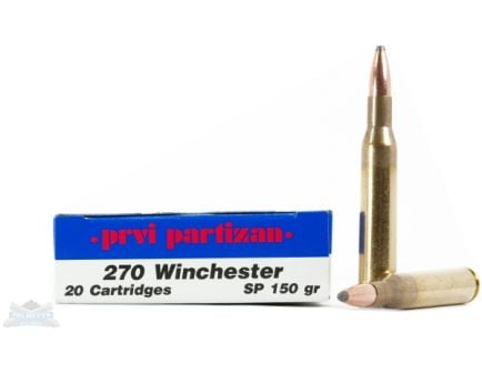 PRVI Partizan 270 Winchester 150gr SP Ammunition 20rds - PP2.62