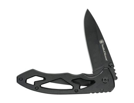 Smith & Wesson Skeletonized Large Folding Knife Drop Point, Silver - CK400LCP