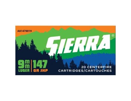 Sierra Sport Master 9mm 147 gr Ammo JHP - 20rds - A81470019